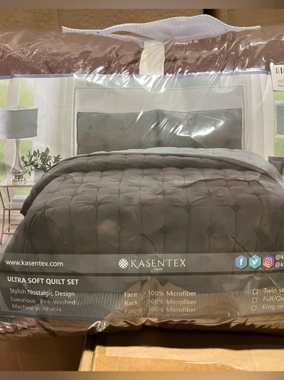 Twin Ultra Soft Quilt Set - brown
